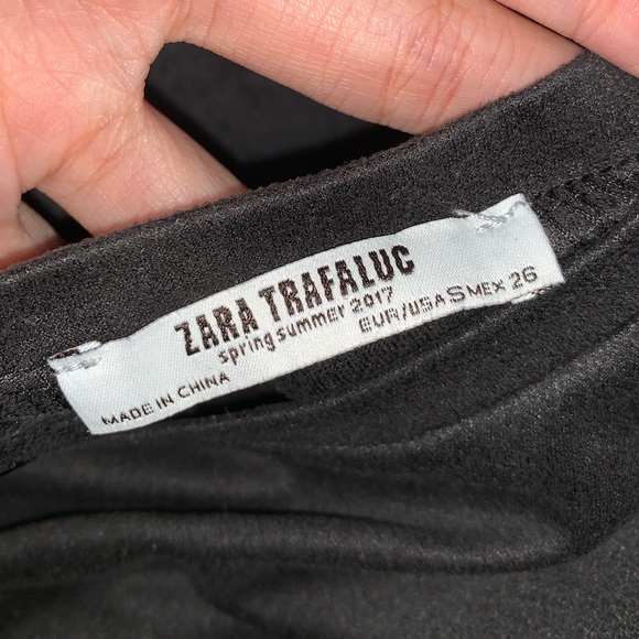 Suede Black Zara Tank Crop Top - Picture 3 of 4